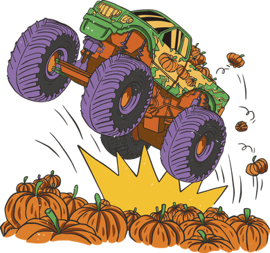 Monster Truck Pumpkin Patch Women's Long Sleeve Shirt