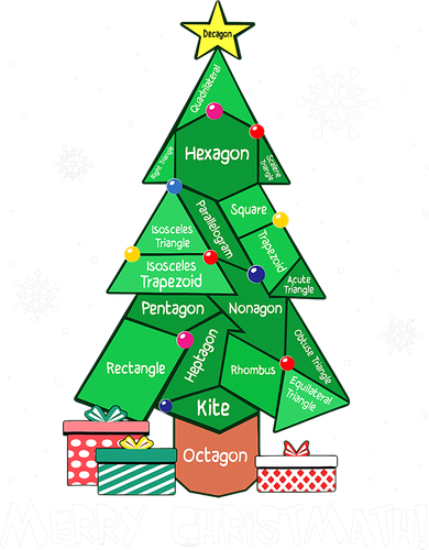 Math Teacher Polygon Christmas Tree Geometry Merry Christmas Ornament