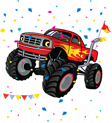 Monster Truck Party Mom Of Birthday Boy Gift Kids Hoodie