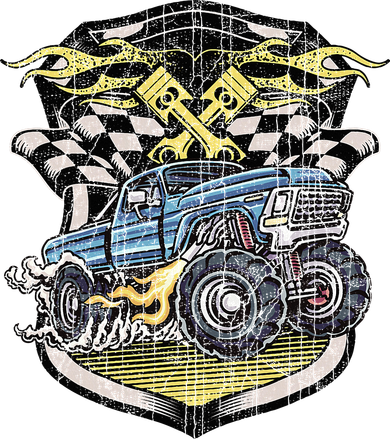 Monster Truck Retro Distressed Vintage Monster Truck Kids Sweatshirt