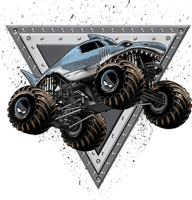 Monster Truck Shark For Adults And Boys Girls Shark Truck Doddie Hoodie