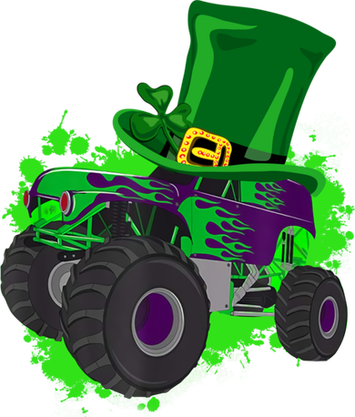 Monster Trucks St Patrick's Day Adults And Cool Gift Women's Long Sleeve Shirt