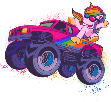Monster Truck Unicorn Kids Sweatshirt