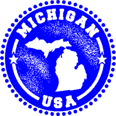 Michigan USA Blue Logo Button