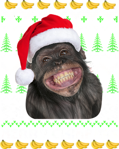 Merry Chimpmas Monkey Ugly Christmas Sweater Beanie