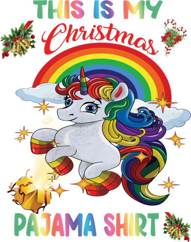 Magical Unicorn Squad This Is My Christmas Pajama Gift Santa Hat