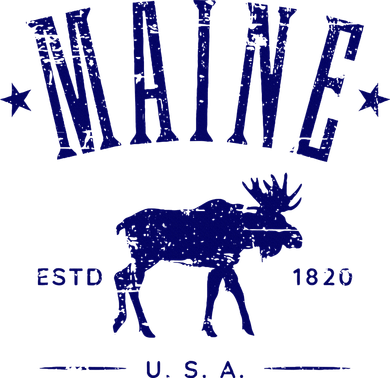 Maine Usa With Moose Distressed Design Souvenir Baby Bodysuit