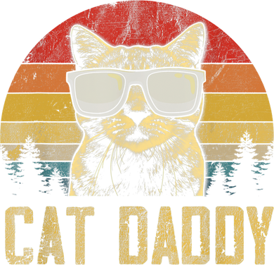 Mens Vintage Cat Daddy Father's Day Shirt Funny Cat Lover TShirt Baby Bodysuit