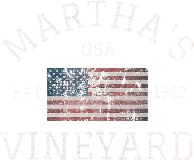 Martha's Vineyard Massachusetts American Flag USA Vintage Ornament