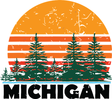 Michigan Vintage Retro Sunset Mi State Gift Women's Dry Zone Grid Polo