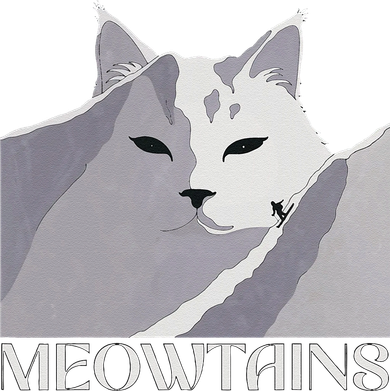 Meowtains Winter Cat Art Snow Skiing On Cat Mountain Mousepad
