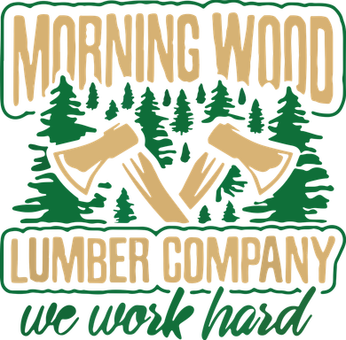 Morning Wood Lumber Company Funny Lumberjack Dad Kids T-Shirt