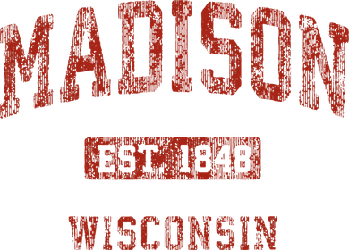 Madison Wisconsin Wi Vintage Athletic Sports Doddie Hoodie