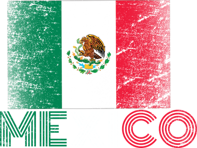 Vintage Mexico Distress Logo Flag Ornament