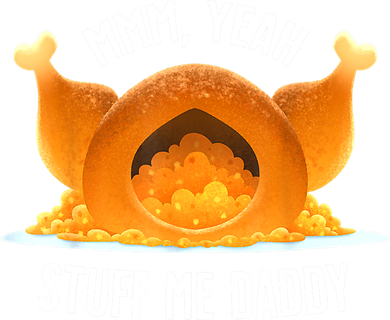 Mmm, Yeah Stuff Me Daddy Sexy Funny Thanksgiving Turkey Kids T-Shirt