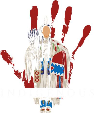 Native American Indigenous Red Hand Indian Blood Themed Bucket Hat