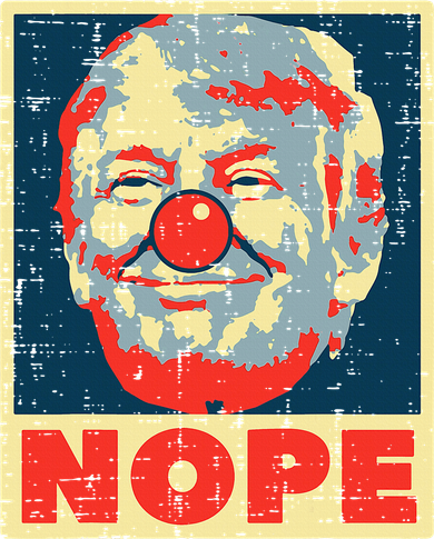 Nope Anti Trump Clown Impeach No Donald 7 Panel Mesh Trucker Snapback Hat