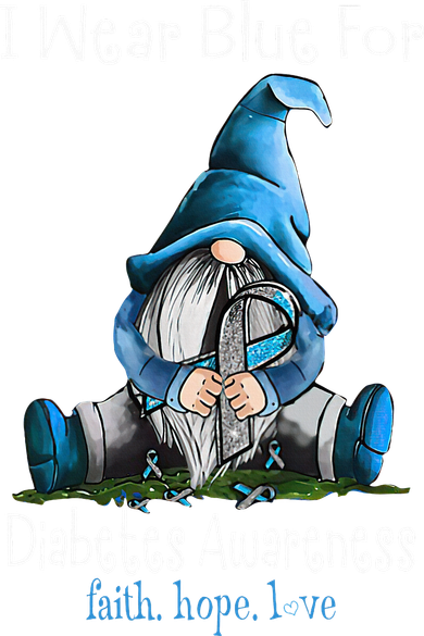 November Diabetes Awareness Month Funny Gnomes Wear Blue Women's Long Sleeve Shirt