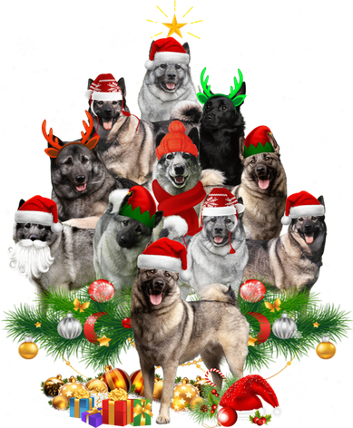 Norwegian Elkhound Christmas Tree Lights Funny Dog Xmas Gift Button