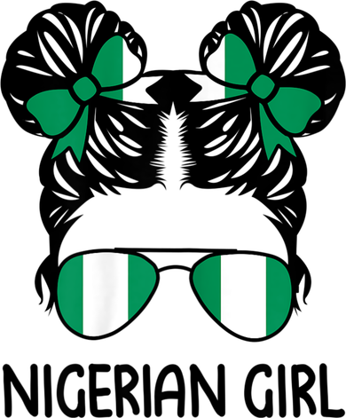 Nigerian Girl Messy Hair Nigeria Pride Patriotic Womens Kids Toddler T-Shirt
