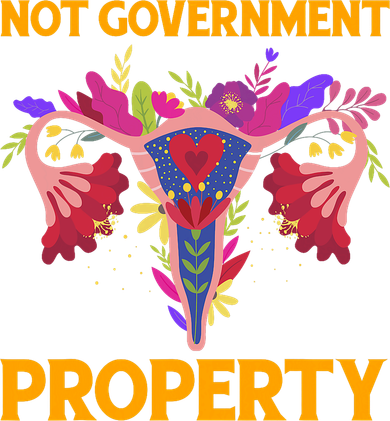 Not Government Property Funny Uterus Flower 11oz C Handle Ceramic Mug