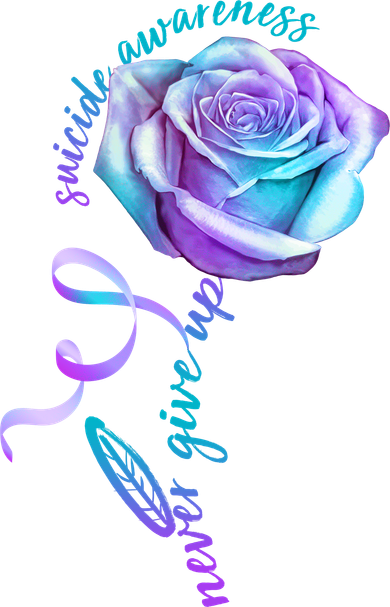 Never Give Up Suicide Awareness Ribbon Rose Magnet
