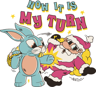 Now It's My Turn Funny Holiday Easter Bunny Santa Women's Hoodie