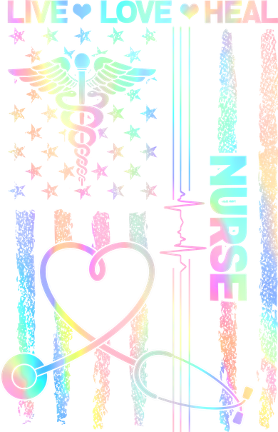 Nurse Live Love Heal Colorful USA Flag Baby Bodysuit