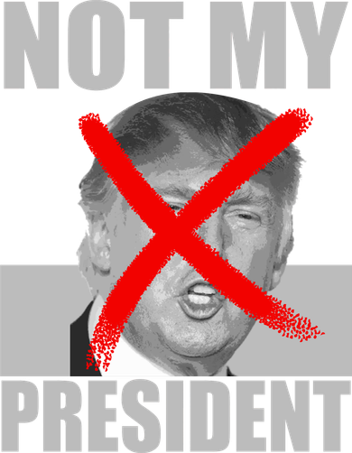 Not My President Red X Spray Paint Anti-Trump Toddler Hoodie