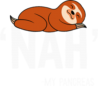 Nah My Pancreas Cute Sloth Type 1 T1D Diabetes Funny Gift Women's Long Sleeve Shirt