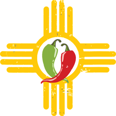 New Mexico Southwest Zia With Red And Green Chile Button