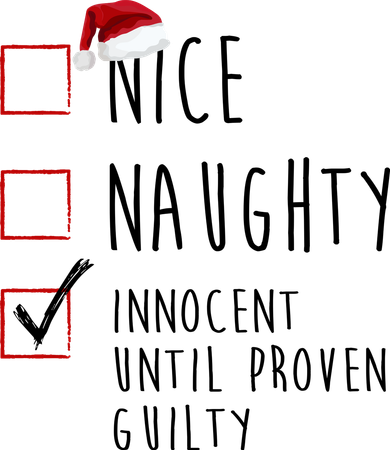 Nice Naughty Innocent Until Proven Guilty Christmas Checklist Magnet