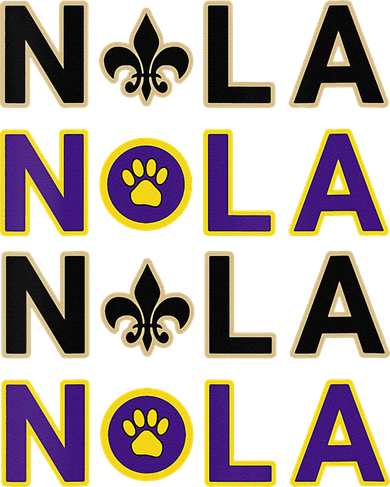 Nola New Orleans La We Love New Orleans Black Purple Gold Women's Tank Top