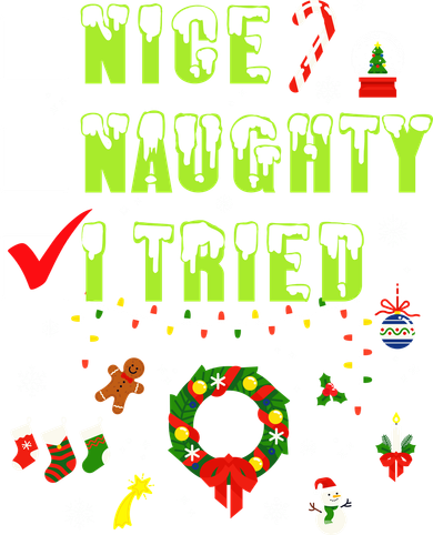 Nice Naughty I Tried Funny Christmas Checklist  Kids T-Shirt