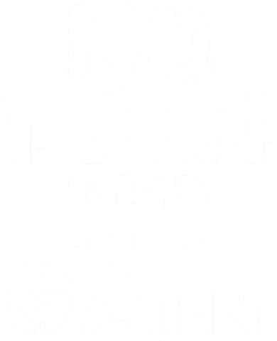 No Pain No Gain Workout Fitness Gym Logo Button