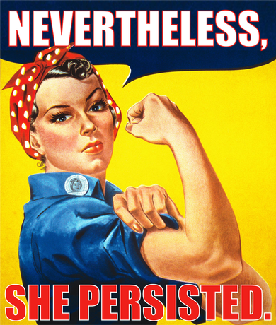 Nevertheless, She Persisted. Rosie Riverter Women's Rights Poster Backpack