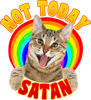 Not Today Satan Funny Cat Rainbow Sweatshirt