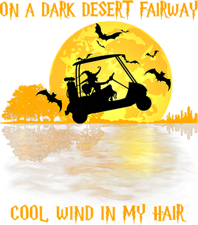 On A Dark Desert Fairway Golf Witch Cool Wind In My Hair Golf Towel