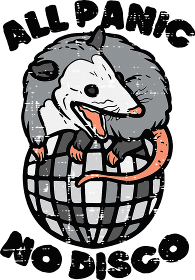 Opossum All Panic No Disco Funny Possum Scream Toddler Long Sleeve
