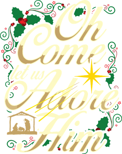 Oh Come Let Us Adore Him Nativity Christmas Religious Jesus Women's Sweatshirt