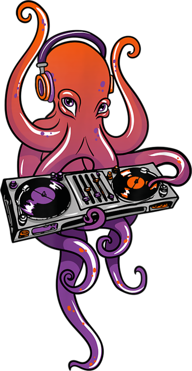 Octopus DJ Electronic Music Techno Rave Party Hoodie