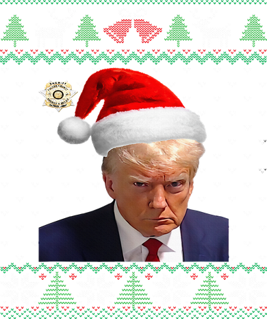 Official Donald Trump Mug Shot Ugly Christmas Toddler Long Sleeve