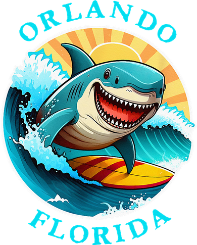Orlando Florida Happy Surfing Shark Souvenir Baby Bodysuit
