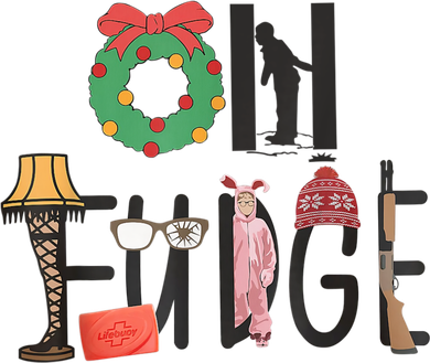 Oh Fudge Santa Hat Christmas Story Family Christmas Button