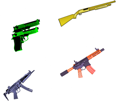 One Gun Two Gun Red Gun Blue Gun Pajama Set