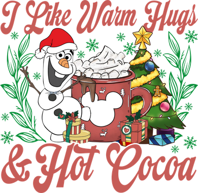 Olaf I Like Warm Hugs And Hot Cocoa Olaf Christmas Toddler T-Shirt