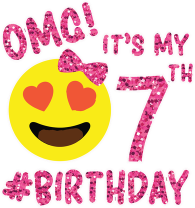 Omg It's My 7th Birthday Emoji For Birthday Girls Golf Towel