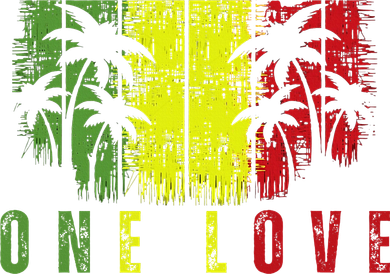 One Love Palm Tree Reggae Music Rasta Coaster