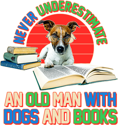 Never Underestimate An Old Man With Dogs And Books Mousepad