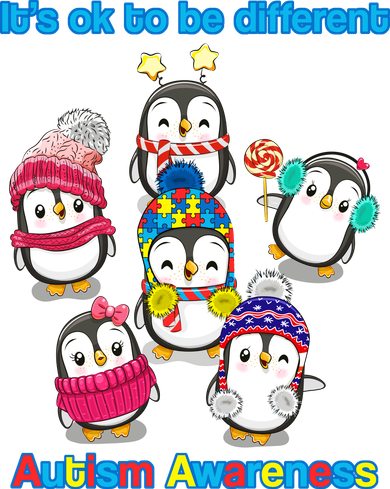 It's Ok To Be Different Penguins Autism Toddler Long Sleeve
